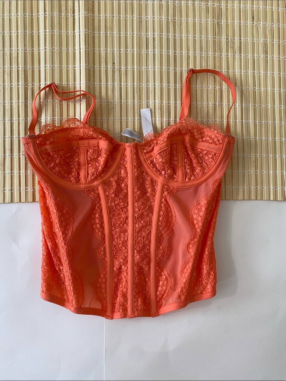 Urban Outfitters Orange Lace Bustier Corset